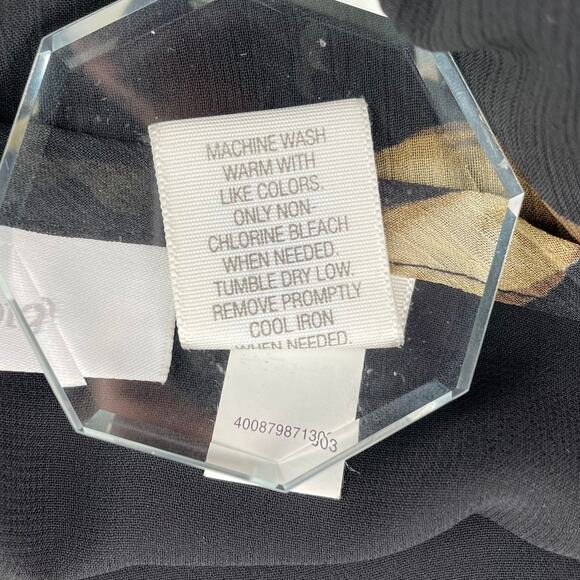 Y2K Vintage Apt. 9 Floral Skirt Womens M Black Gold Flared Ruffle Fairy Grunge - Picture 9 of 11